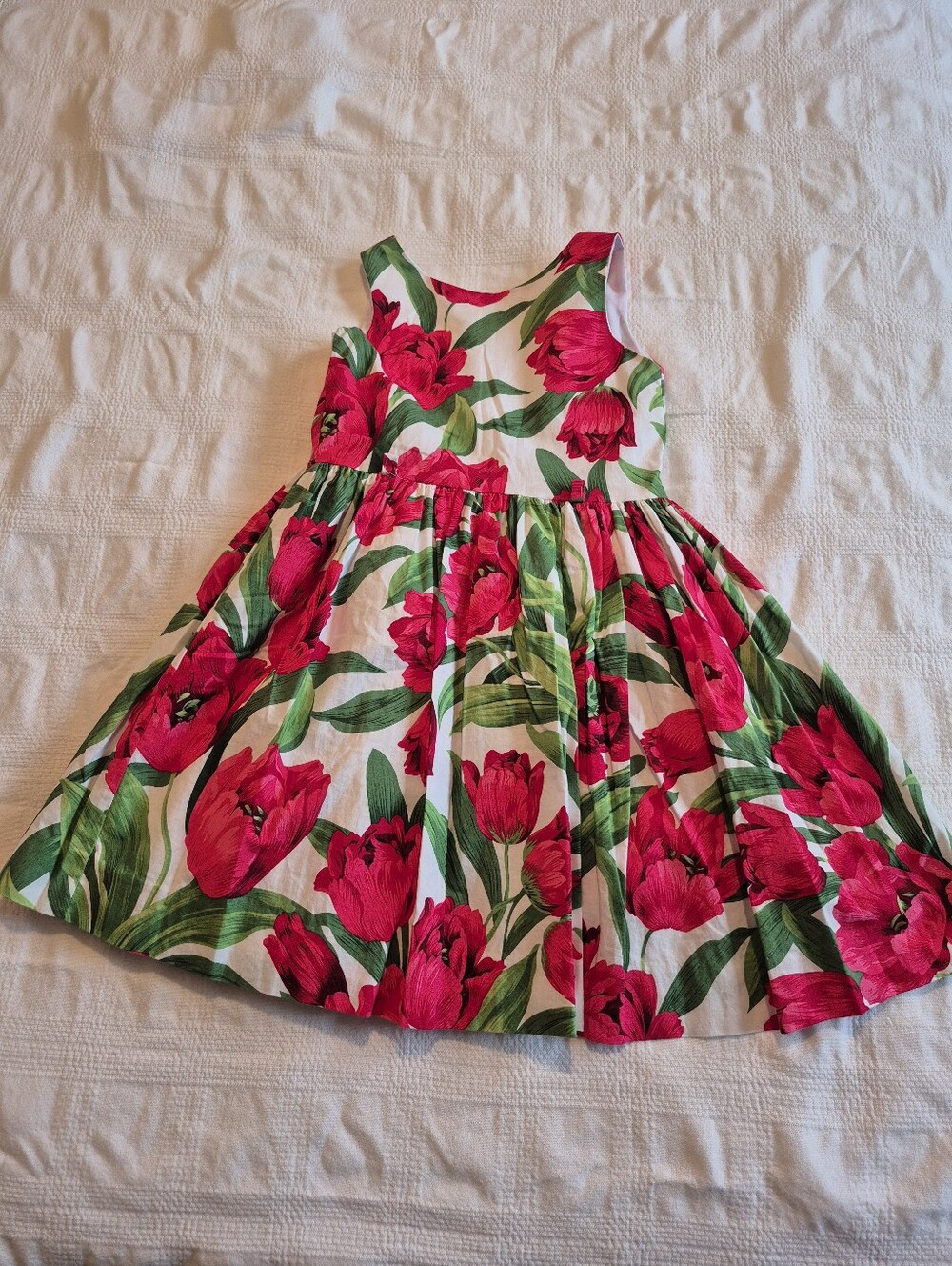 Susanne Lively Designs girls dress red tulip sleeveless dress EUC